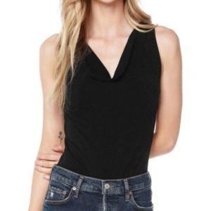 BOBI Los Angeles Cowl neck bodysuit in black size Medium